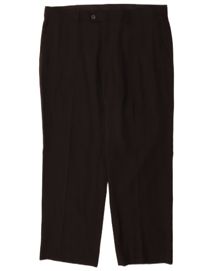 IZOD Herren-Anzughose, gerade, W38, L30, Schwarz, Polyester