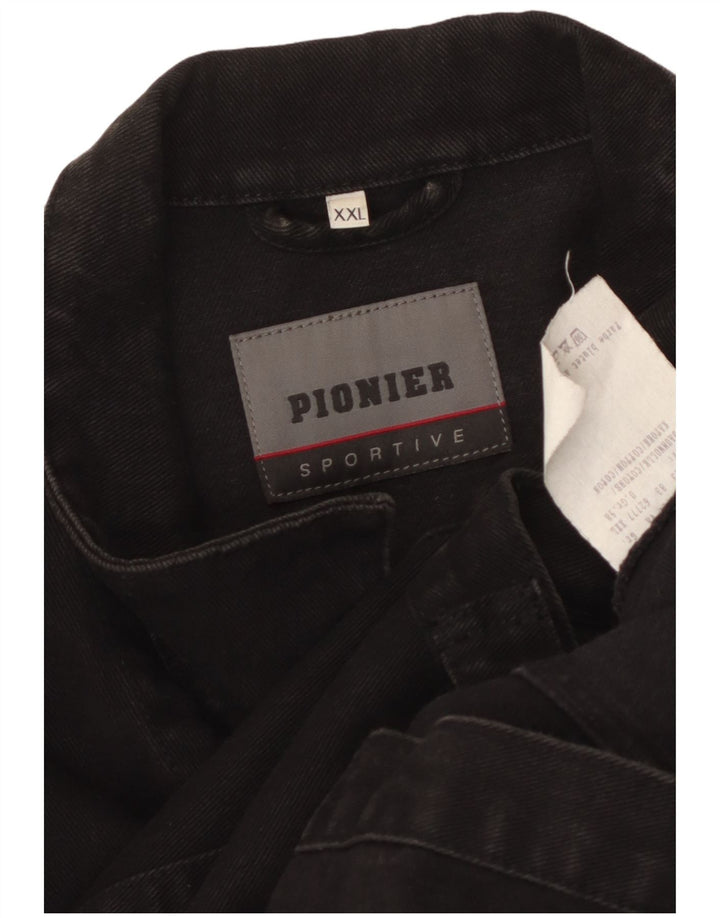 Pionier Herren Jeansjacke UK 44 2XL Schwarz Baumwolle