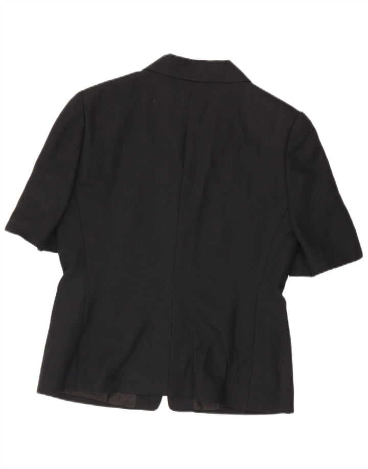 Luisa Spagnoli Damen 5-Knopf-Kurzarm-Blazerjacke IT 40 Small Schwarz