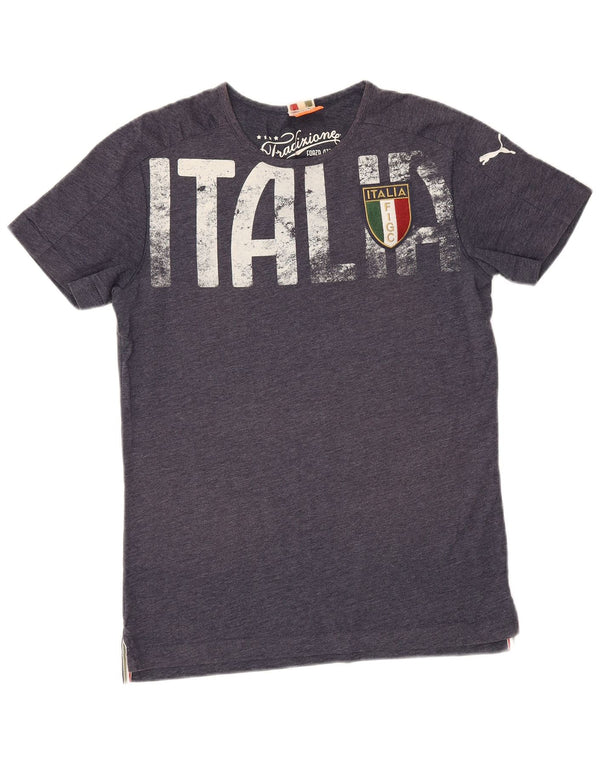 Puma Herren Italia Graphic T-Shirt Top Medium Marineblau