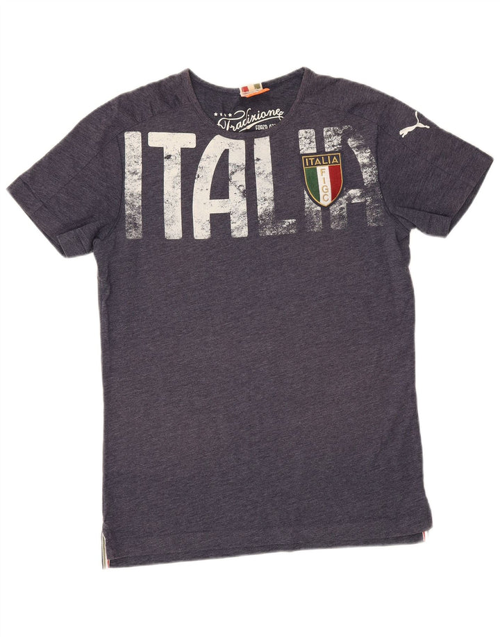 Puma Herren Italia Graphic T-Shirt Top Medium Marineblau