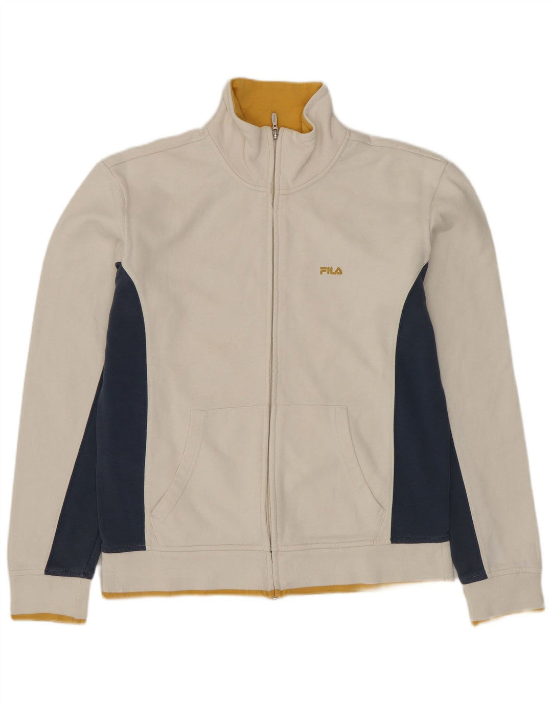 FILA Herren-Trainingsanzug-Oberteil, Jacke, Größe S, Weiß, Farbblock