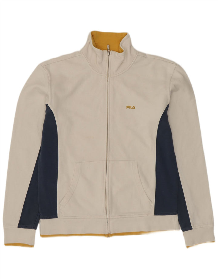 FILA Herren-Trainingsanzug-Oberteil, Jacke, Größe S, Weiß, Farbblock