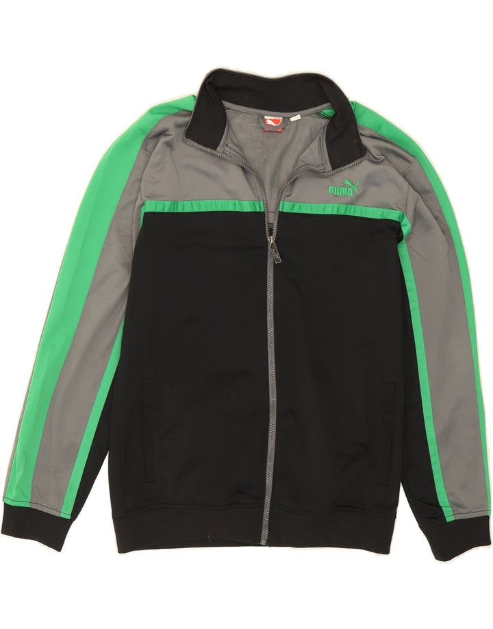 PUMA Boys Tracksuit Top Jacket 13-14 Years XL  Black Colourblock Polyester Vintage Puma and Second-Hand Puma from Messina Hembry 