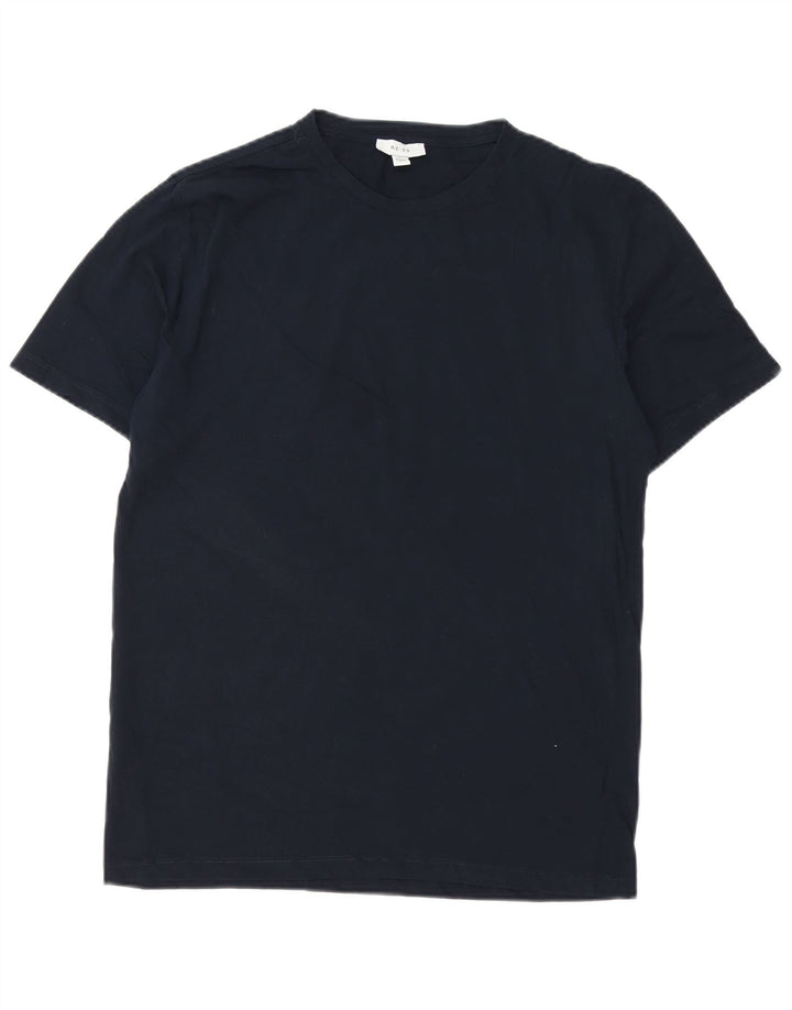 Reiss Herren T-Shirt Top Large Marineblau Baumwolle