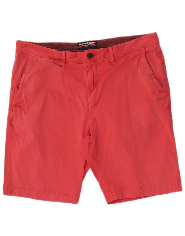 Superdry Herren Chinoshorts W36 Large Rosa Baumwolle
