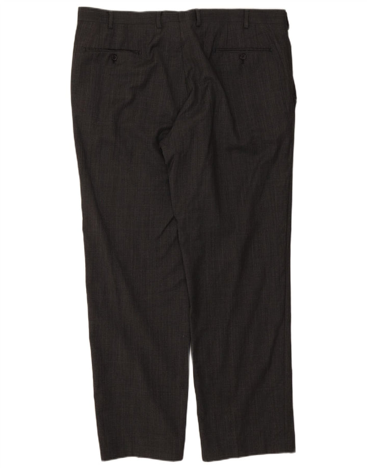 Marks & Spencer Herren Autograph Gerade Anzughose W40 L31 Grau kariert