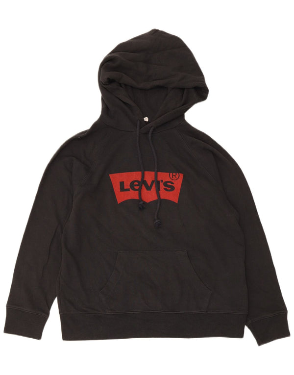 Levi's Damen-Kapuzenpullover mit Grafik, UK 14, mittelschwarz, Baumwolle