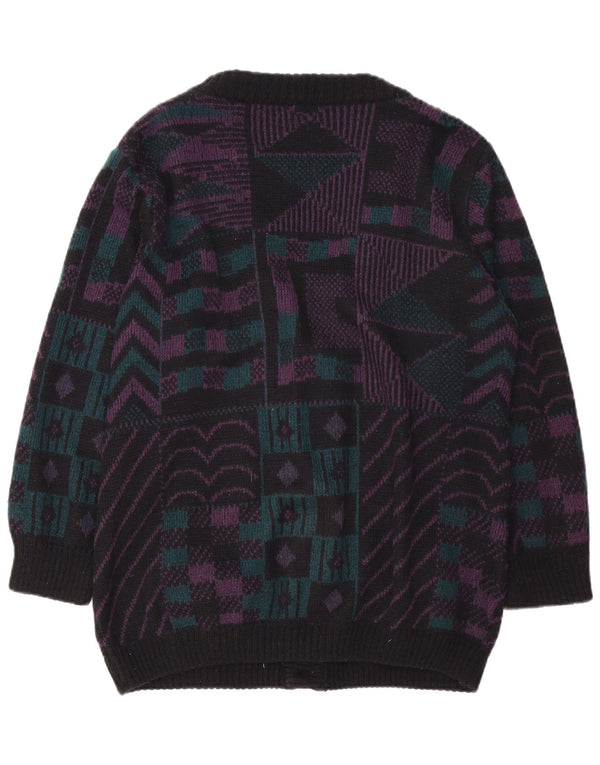 PIMET MAGLIERA Damen Strickjacke UK 18 XL Schwarz Geometrisch