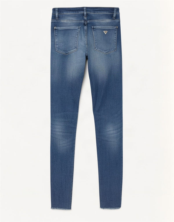 Guess Damen Distressed Skinny Jeans W24 L30 Blaue Baumwolle