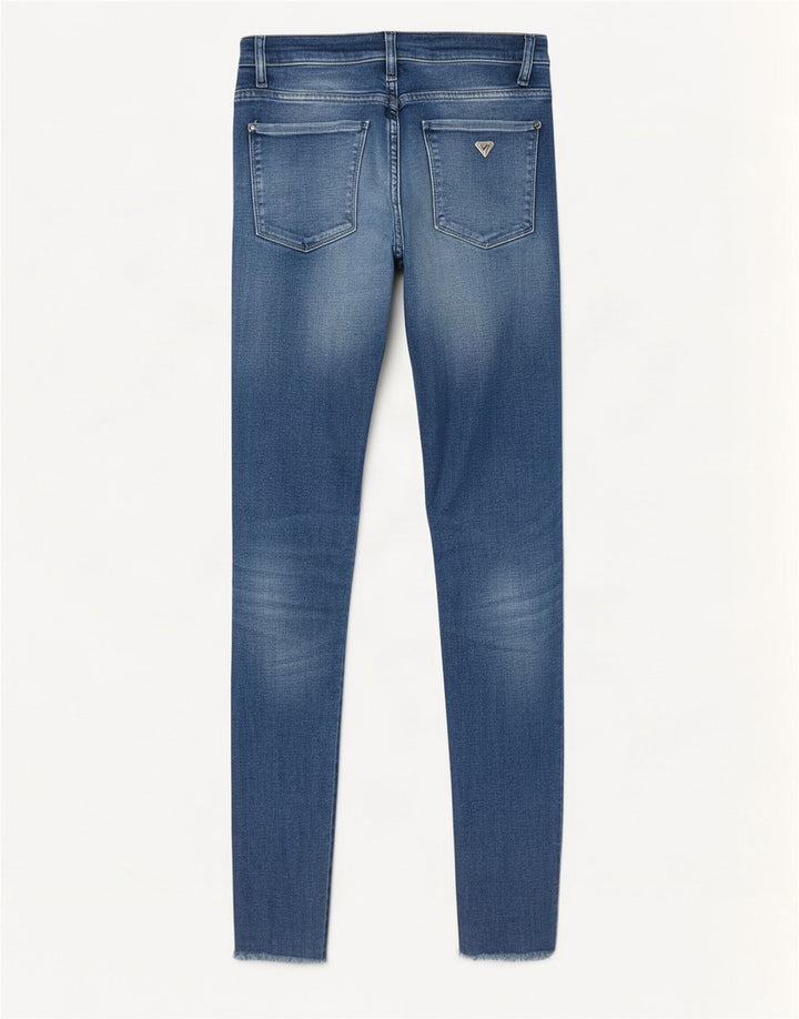 Guess Damen Distressed Skinny Jeans W24 L30 Blaue Baumwolle