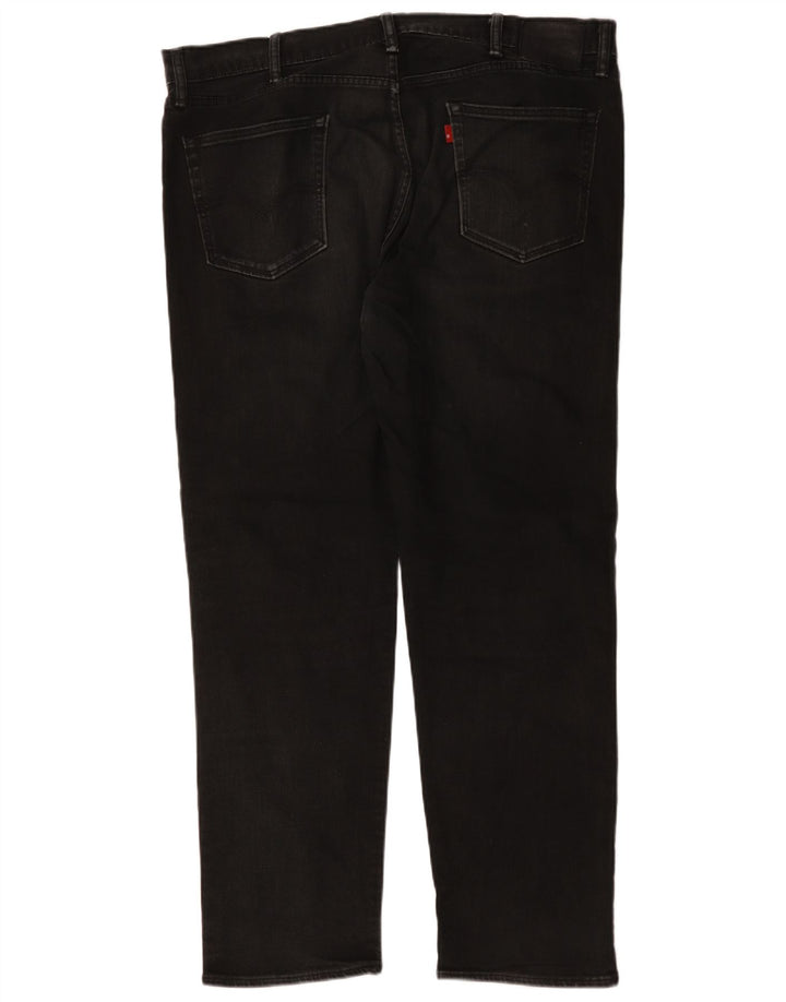 Levi's Herren Straight Jeans W42 L31 Schwarze Baumwolle