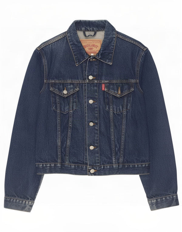 Highlands Womens Denim Jacket UK 14 Large Blue Cotton