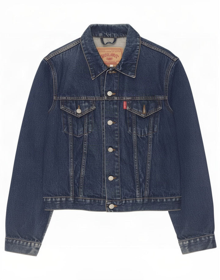 Highlands Damen Jeansjacke UK 14 Große blaue Baumwolle