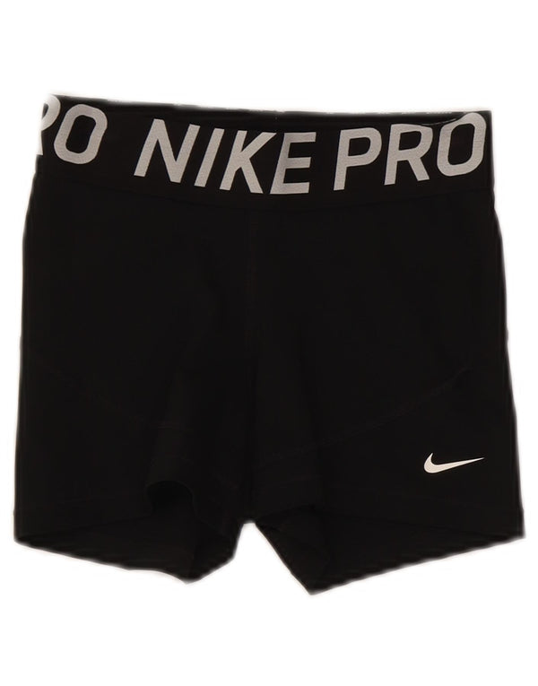 Nike Damen Graphic Sport Shorts UK 4 XS Schwarz