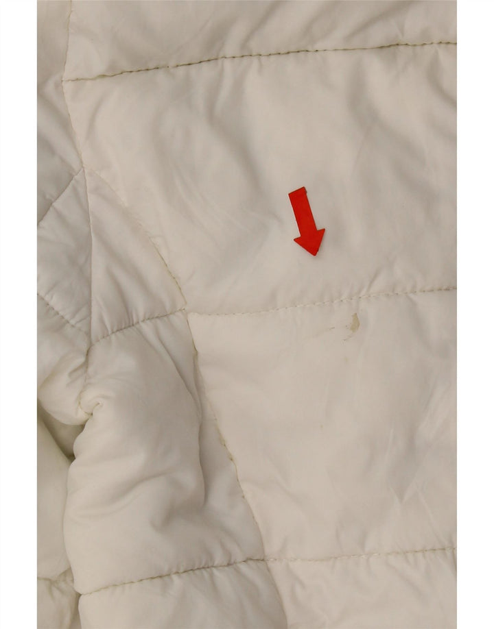 Zara Damen-Jacke mit Kapuze, wattiert, Gr. 10, Größe S, Weiß, Polyamid