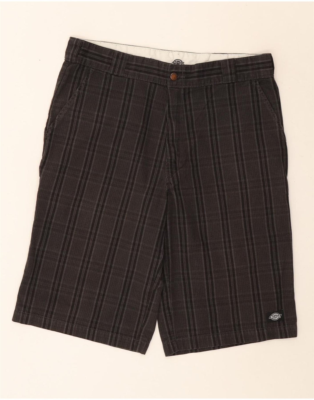 Dickies Herren-Cargo-Shorts, W34, groß, schwarz kariert, Baumwolle