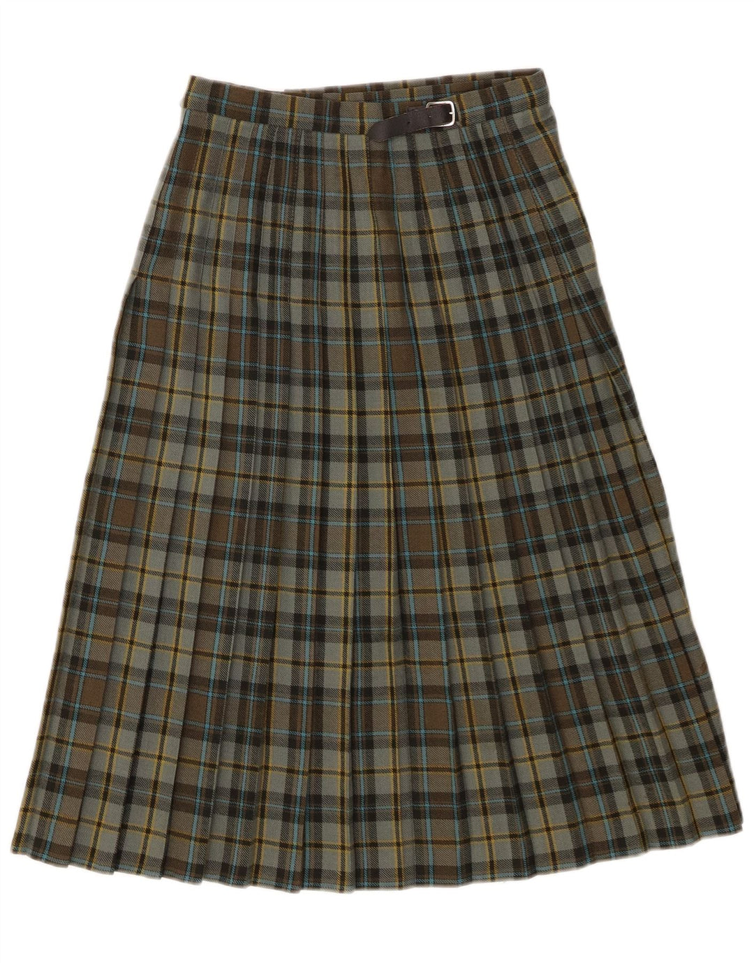 Pringle Damen Kilted-Wickelrock W26, klein, grün kariert, Schurwolle