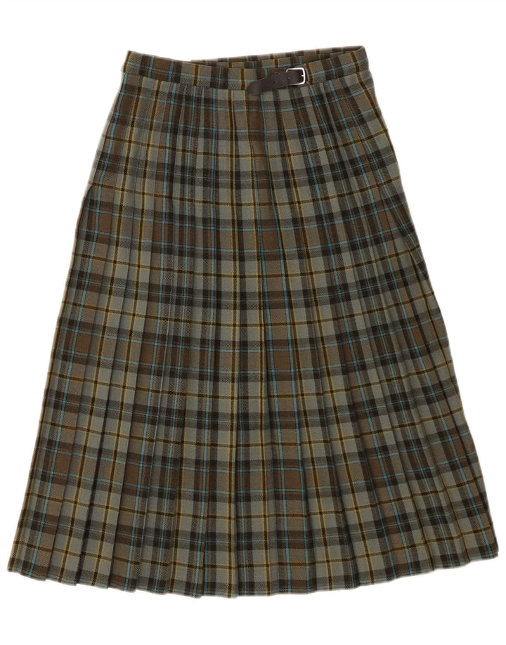 Pringle Damen Kilted-Wickelrock W26, klein, grün kariert, Schurwolle