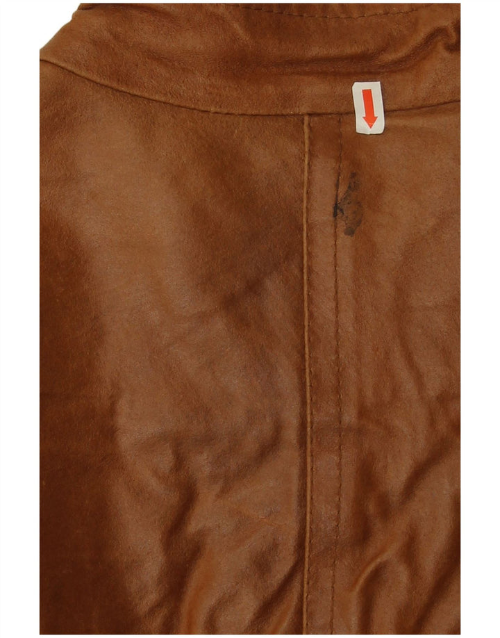 Bayside Damen Lederjacke UK 10 Kleines braunes Leder