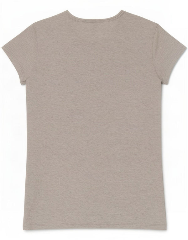 Benetton Mädchen-T-Shirt mit Grafik, 11–12 Jahre, 2XL, grau gesprenkelte Baumwolle