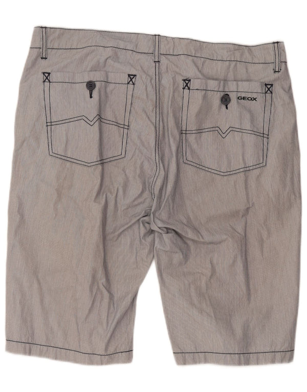 Geox Respira Mens Chino Shorts IT 52 XL W40 Grey Pinstripe Cotton