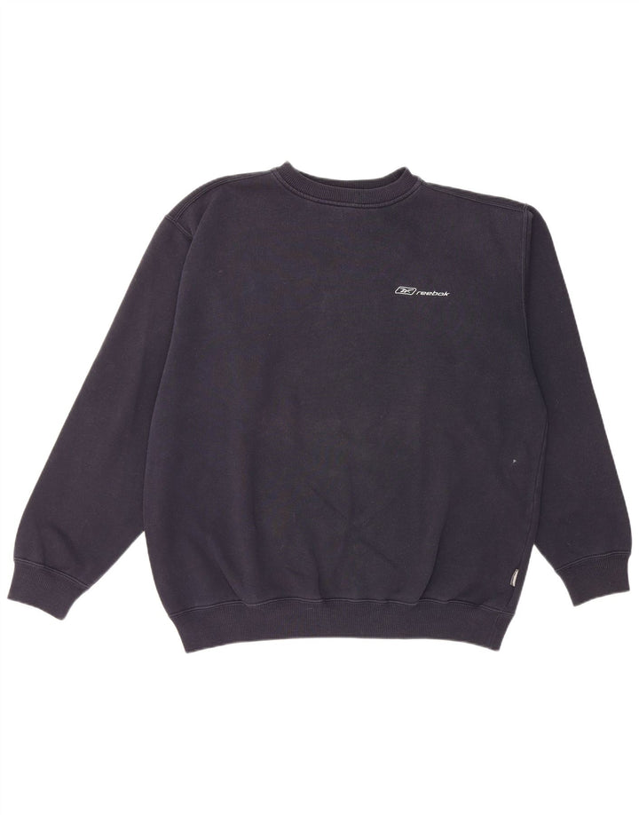 Reebok Herren-Sweatshirt-Pullover, mittelmarineblaue Baumwolle