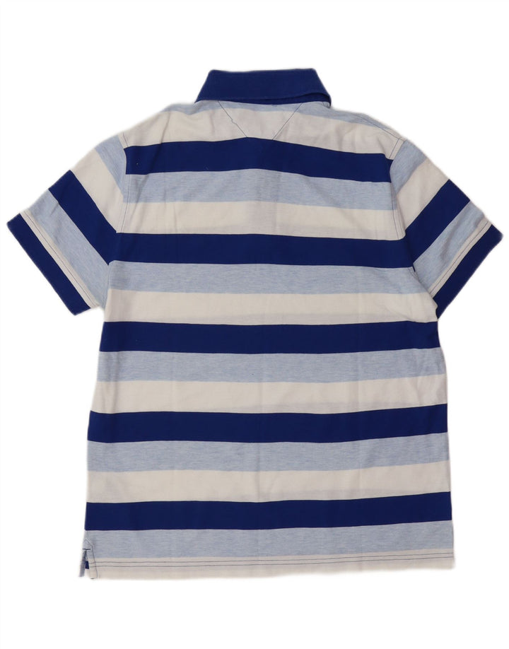 TOMMY HILFIGER Herren Poloshirt mittelblau gestreift aus Baumwolle