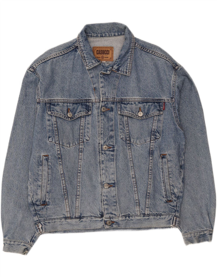 CASUCCI Mens Denim Jacket UK 38 Medium Blue