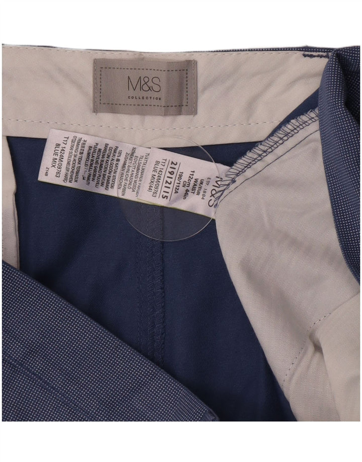 Marks & Spencer Herren Chinoshorts W44 2XL Blaue Baumwolle