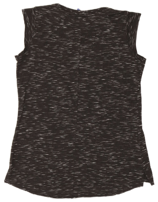 Champion Womens Graphic Vest Top UK 10 Small Schwarz gefleckt