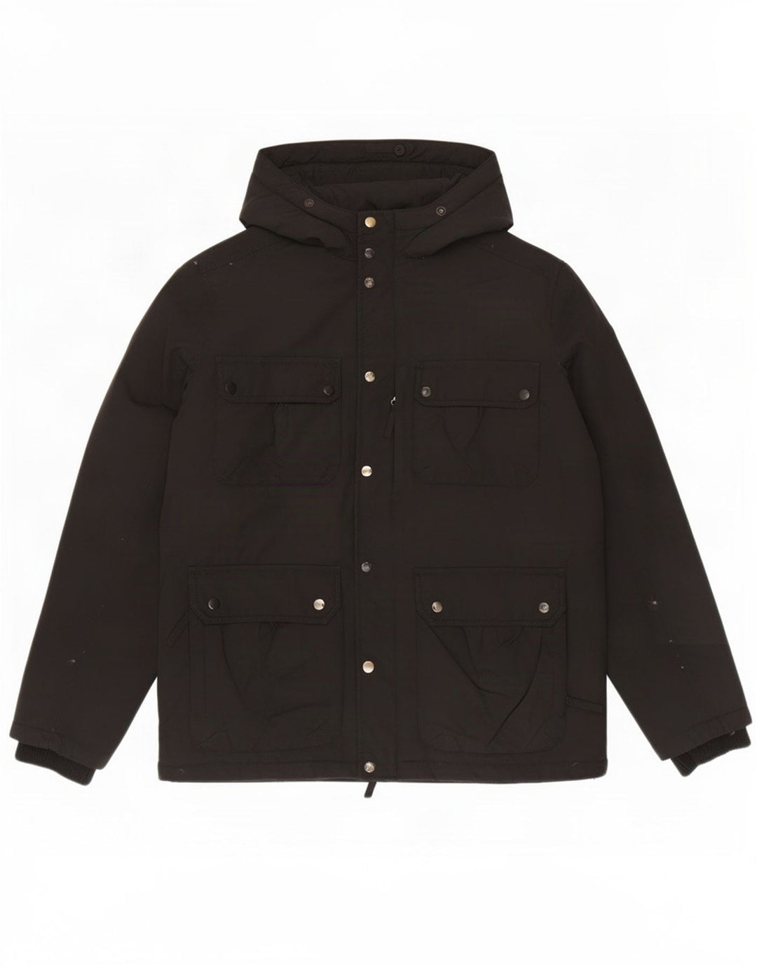 Lee Wattierte Herrenjacke mit Kapuze, UK 40, Größe L, Schwarz, Polyester