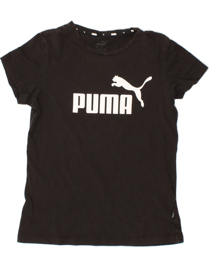 PUMA Womens Graphic T-Shirt Top UK 10 Small Black Vintage Puma and Second-Hand Puma from Messina Hembry 