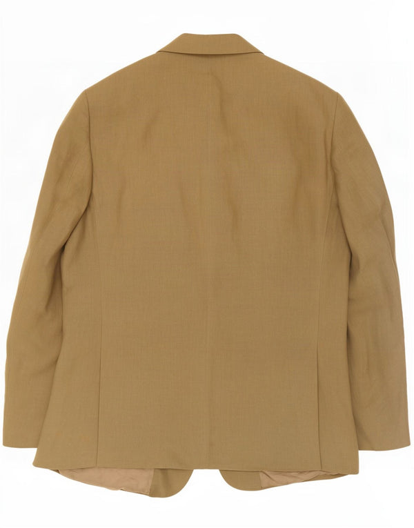 Valentino Mens 3 Button Blazer Jacket IT 50 Large Khaki Linen