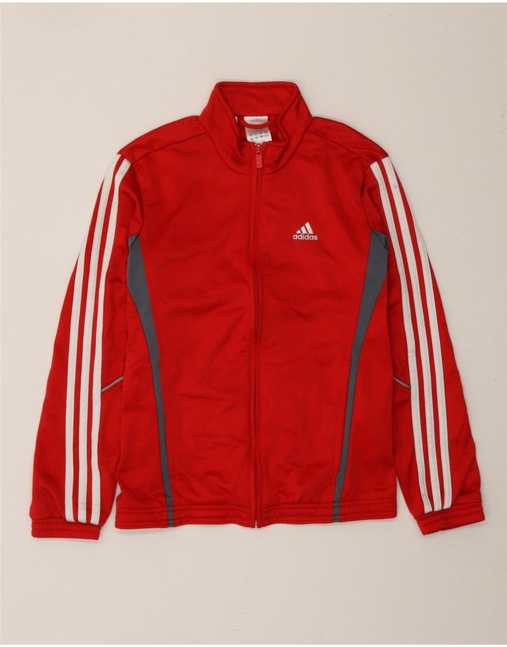 ADIDAS Boys Tracksuit Top Jacket 9-10 Years Red Polyester Vintage Adidas and Second-Hand Adidas from Messina Hembry 