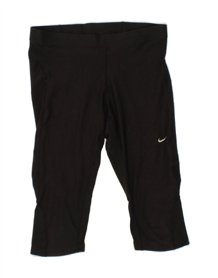 NIKE Womens Capri Tracksuit Trousers UK 12/14 Medium Black Polyester Vintage Nike and Second-Hand Nike from Messina Hembry 