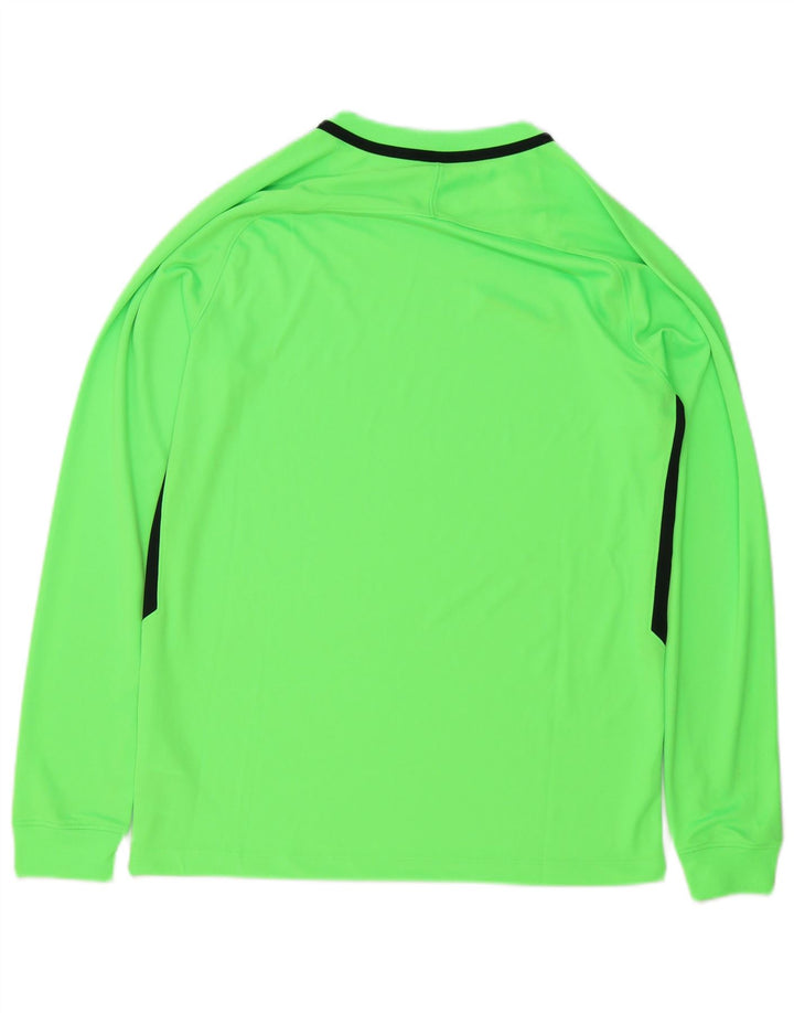 Nike Herren-Dri-Fit-Oberteil mit langen Ärmeln, mittelgrünes Farbblock-Polyester