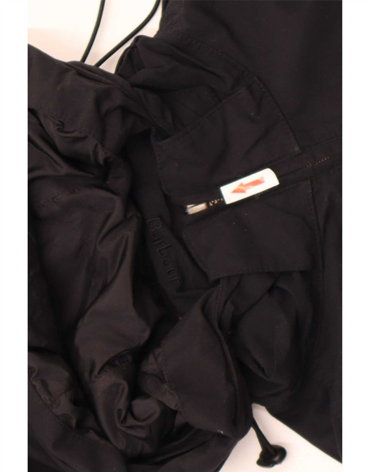 Barbour Damen-Regenjacke mit Kapuze, UK 14, große schwarze Baumwolle