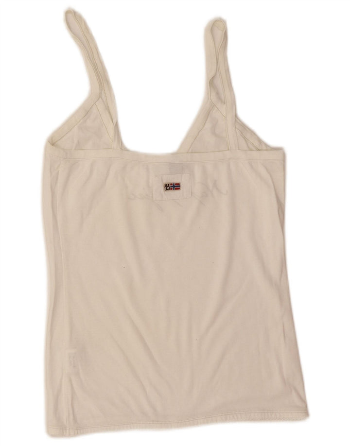 Napapijri Damen Cami Top UK 14 Large Weiße Baumwolle