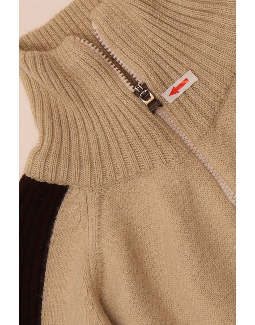 Puma Herren-Strickjacke, groß, Beige, Farbblock