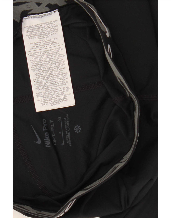 Nike Damen Dri Fit Graphic Leggings UK 10 Small Schwarz Polyester