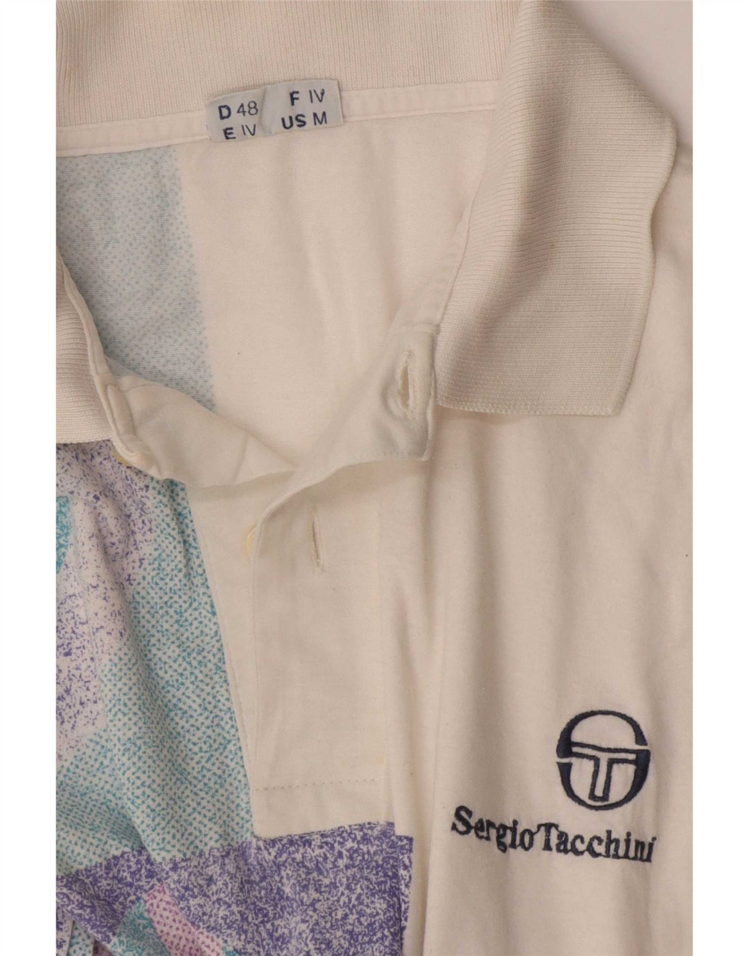 Sergio Tacchini Herren Poloshirt Mittelweiß Geometrisch