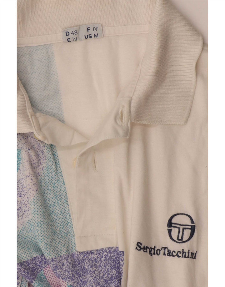 Sergio Tacchini Herren Poloshirt Mittelweiß Geometrisch