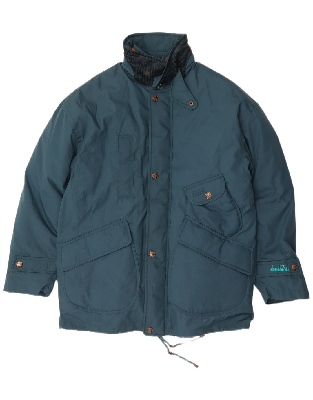 Diadora Wattierte Herrenjacke UK 38 Mittelgrünes Polyester