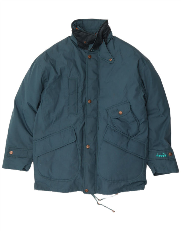 Diadora Wattierte Herrenjacke UK 38 Mittelgrünes Polyester