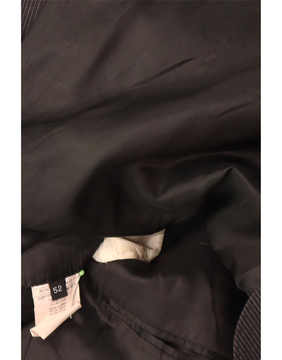 RICHMOND Mens 2 Button Blazer Jacket IT 52 XL Black Pinstripe Wool