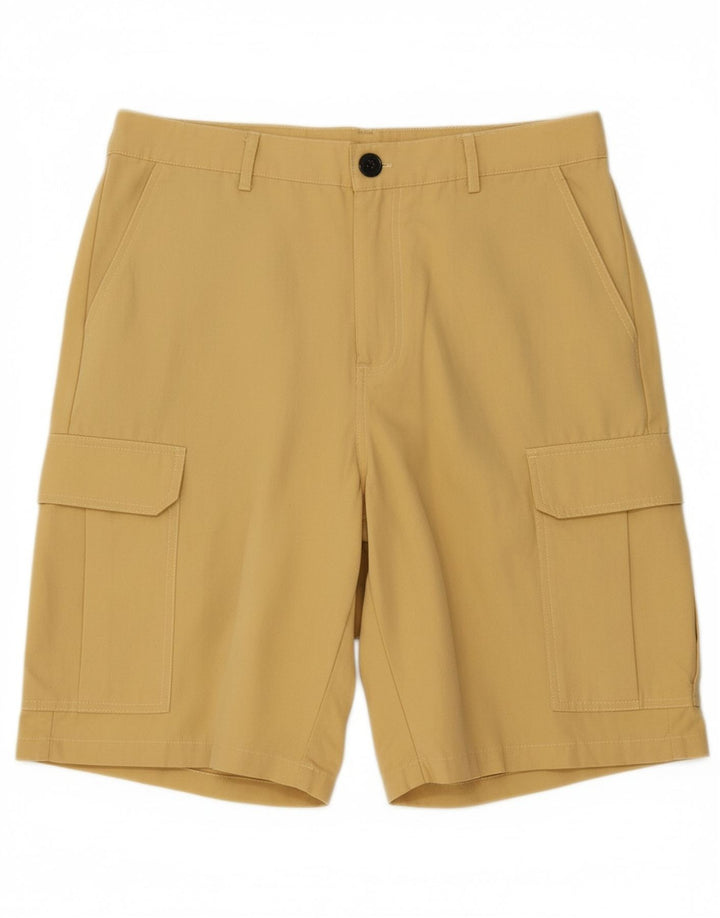 VINTAGE Mens Cargo Shorts Large W34  Yellow Polyester