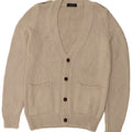 Zara Herren-Strickjacke, groß, Beige, Acryl