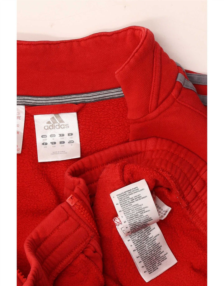 Adidas Jungen-Trainingsanzug-Top-Jacke, 11–12 Jahre, rote Baumwolle