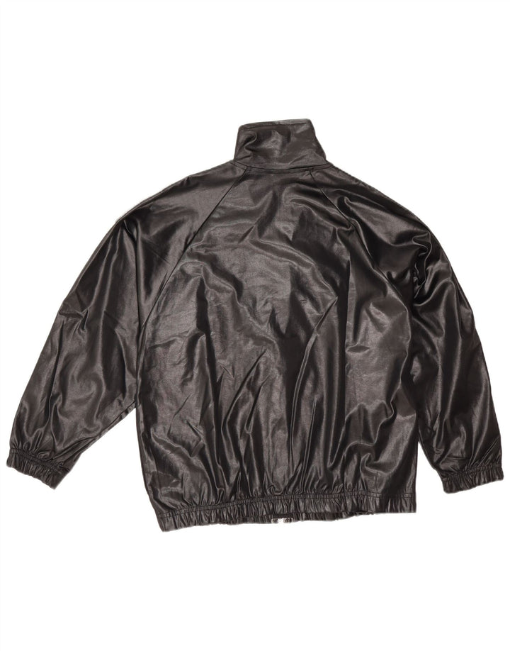 Campagnolo Womens Graphic Oversized Trainingsanzug Top Jacke UK 10 Small Schwarz